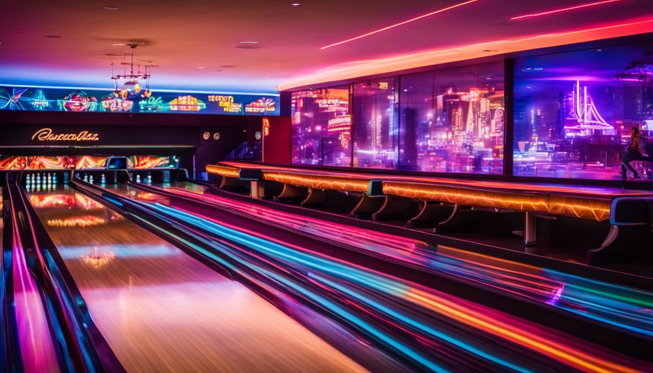 A vibrant bowling alley with diverse people enjoying a lively atmosphere. bowling-215473962-5299531