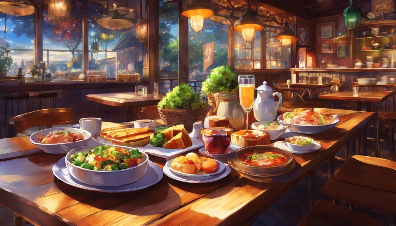 A table in a cozy café displays a variety of appetizing dishes and drinks. food-and-drink-experiences-143087597-6684043